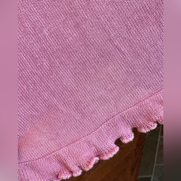 Victoria Holley Vintage Button Front Pink Cardigan Silk 3/4 Length Sleeve XL - Picture 6 of 8